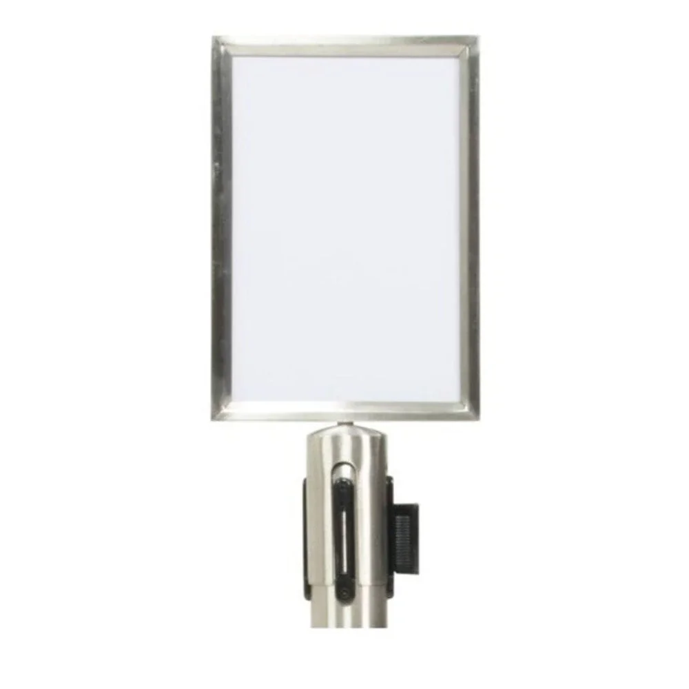 A4 Portrait Barrier Post Top Sign Holder‎ Stainless Steel